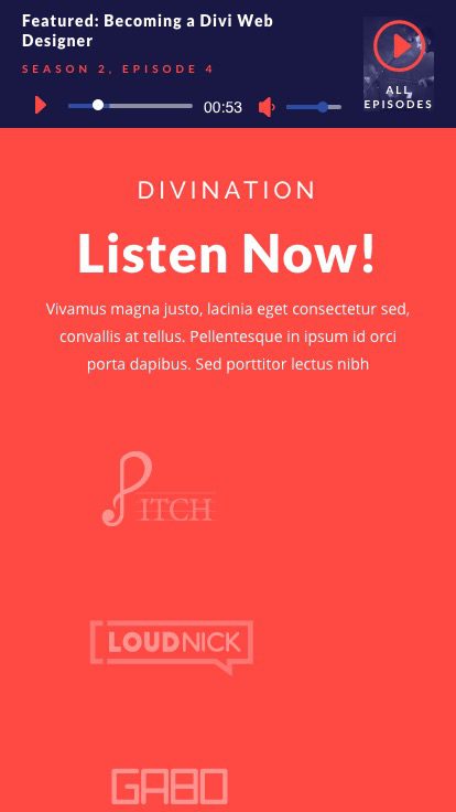 divi sticky audio content bar