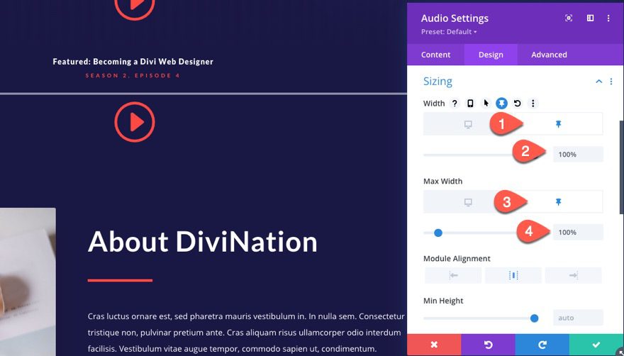 divi sticky audio content bar