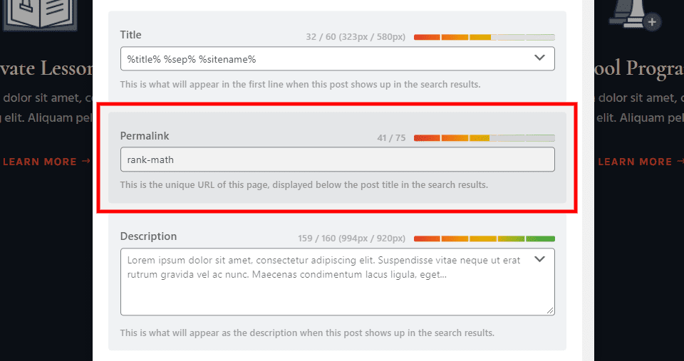 Rank Math Preview Permalink