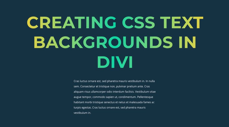 css text backgrounds in divi