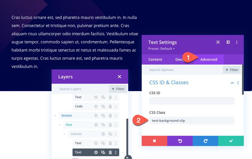 css text backgrounds in divi
