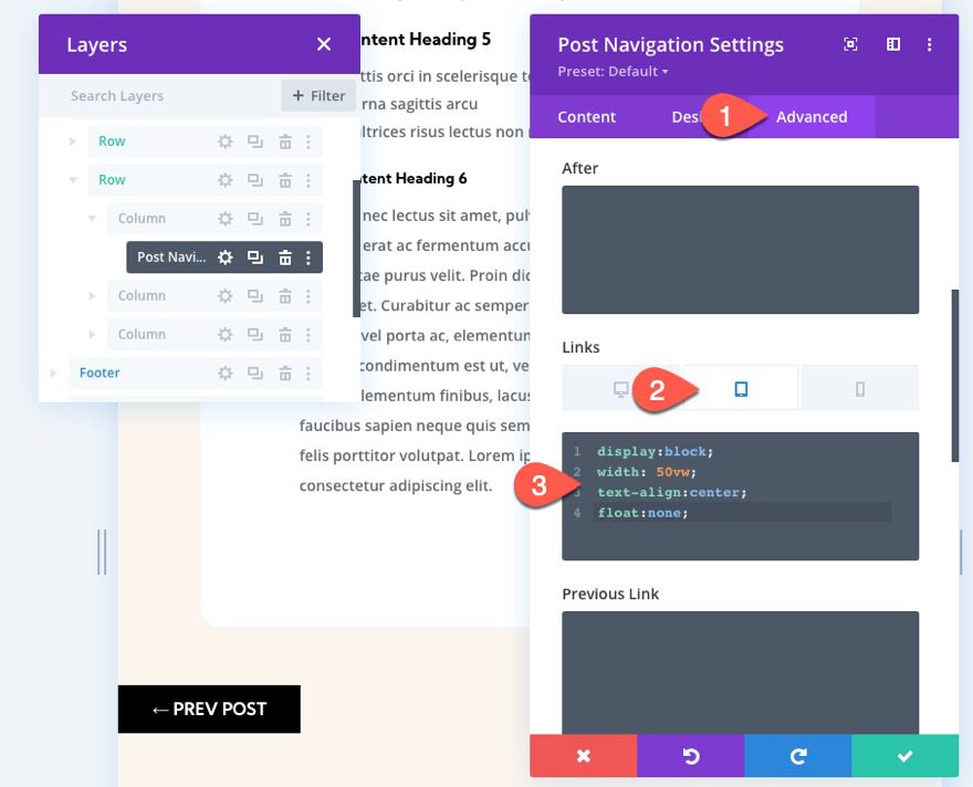 divi sticky post navigation bar