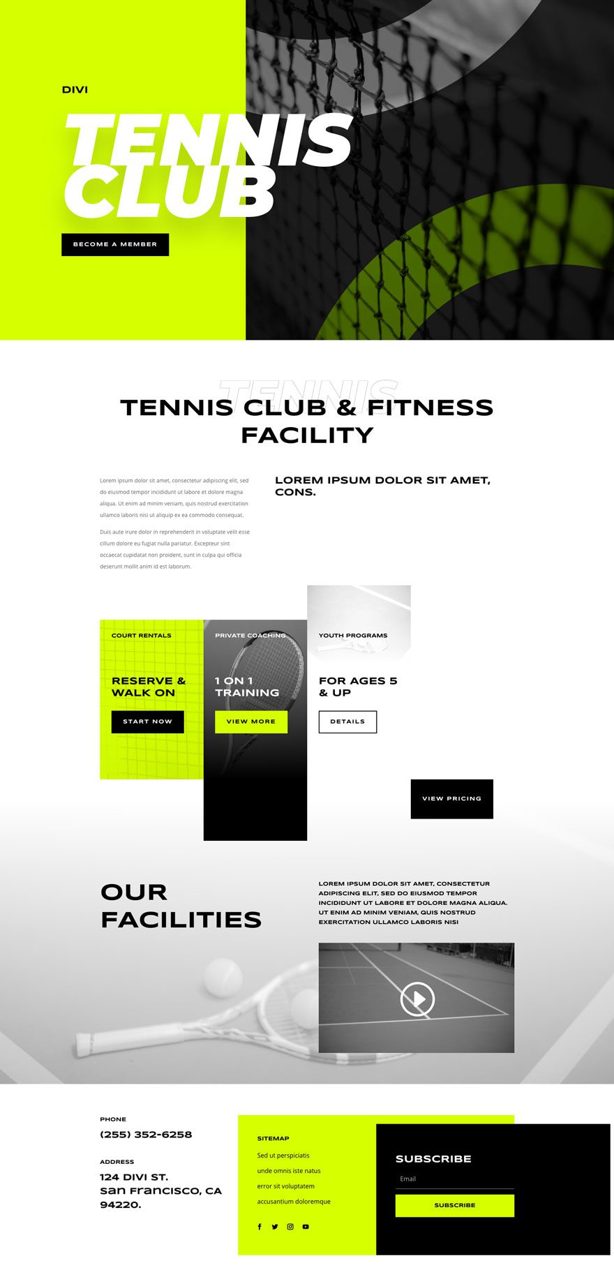tennis club website