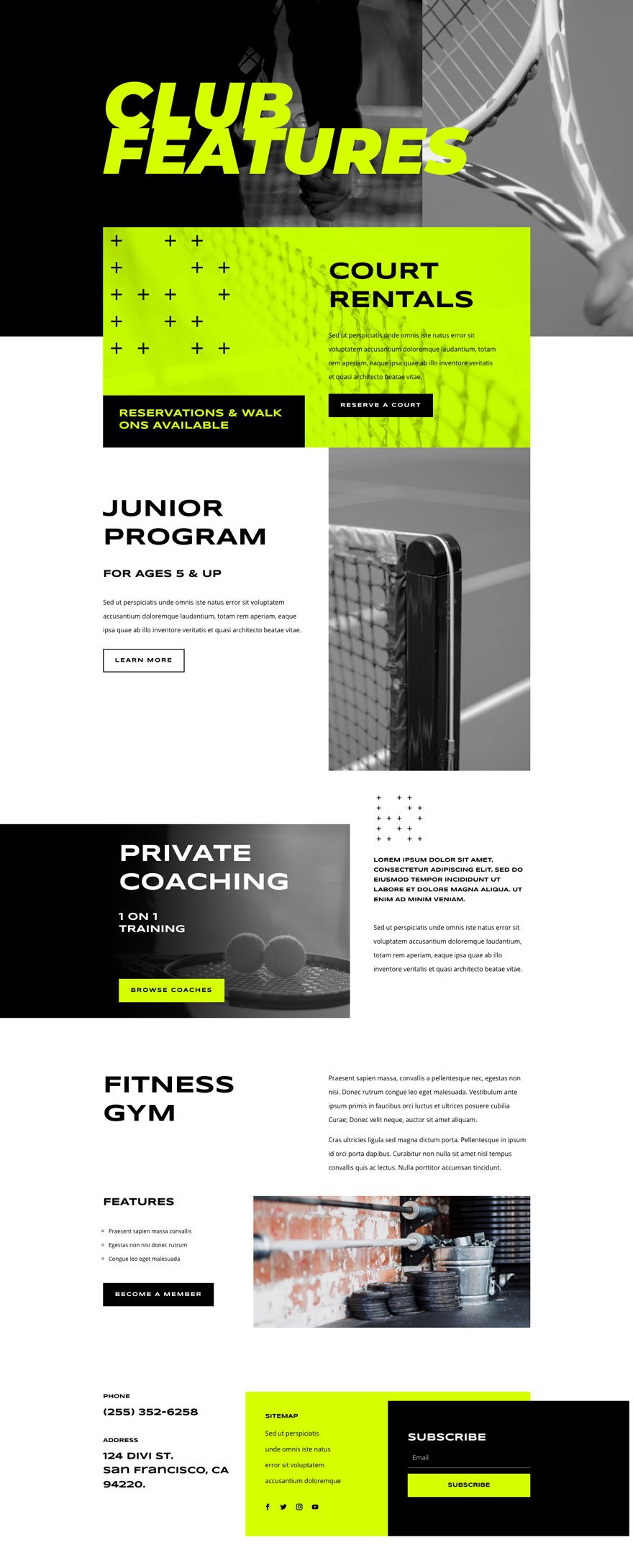 tennis club website