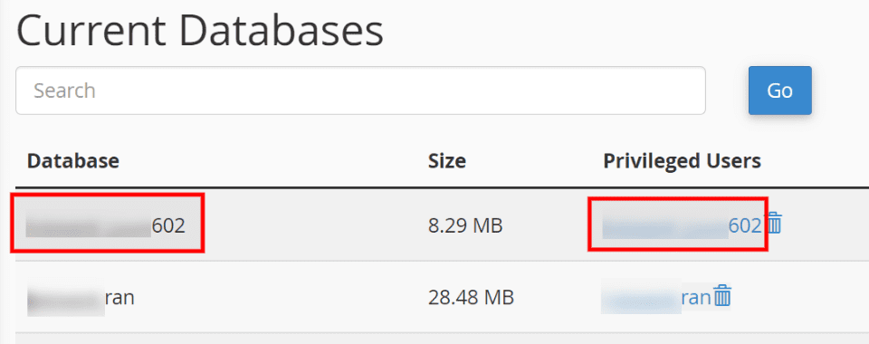 Confirming the Database Credentials