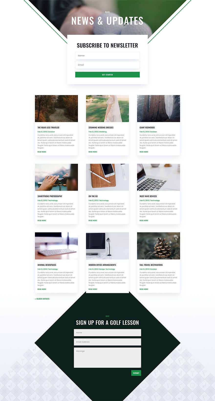 golf lessons website