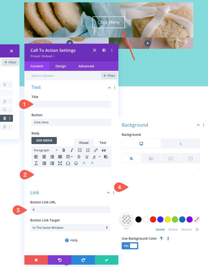 divi responsive image grid layout with CTAs and hover overlays