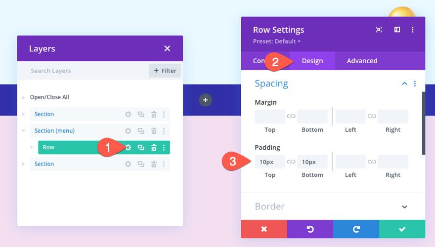 divi sticky navigation bar from bottom to top
