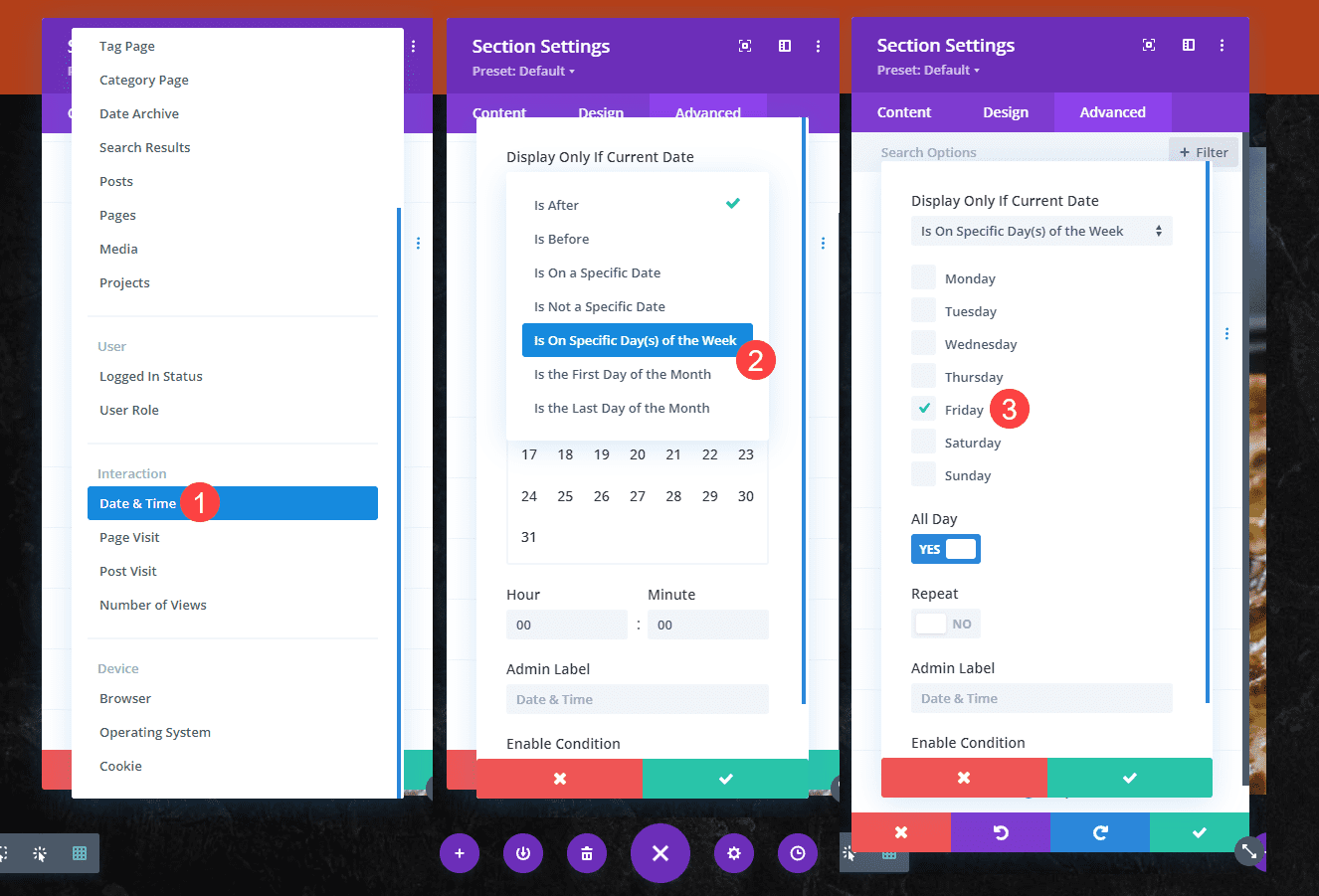 conditional logic date and time for recurring banner
