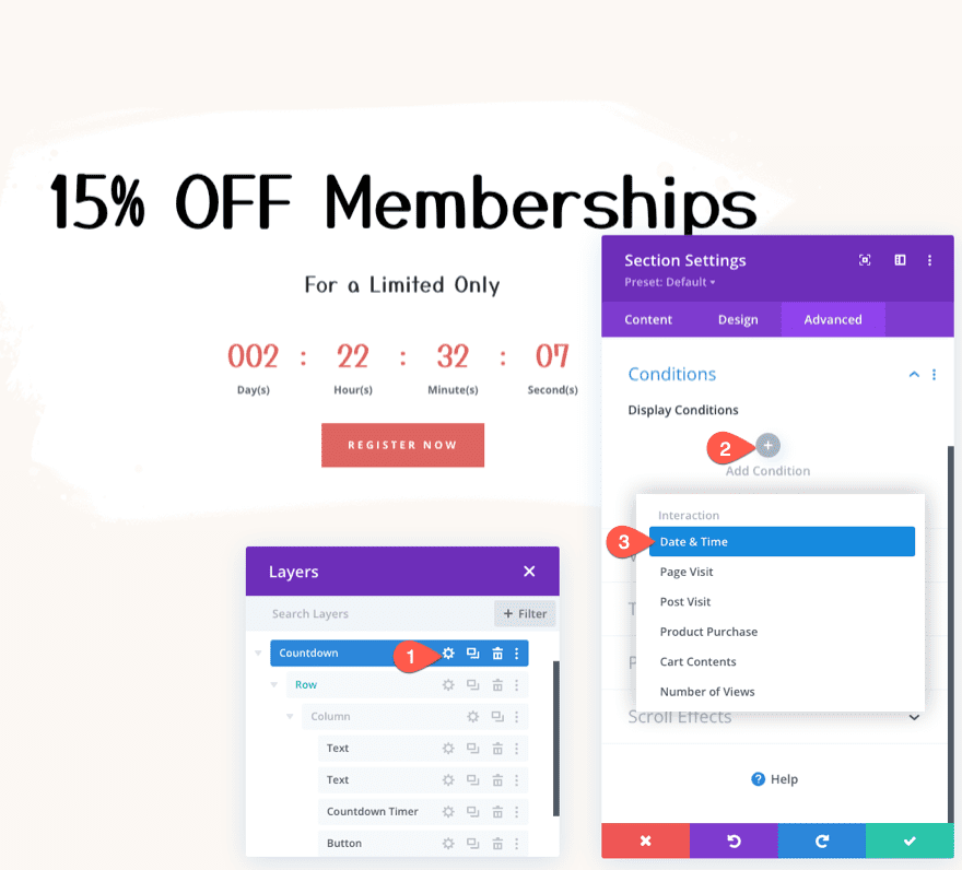 time conditional content when countdown timer expires
