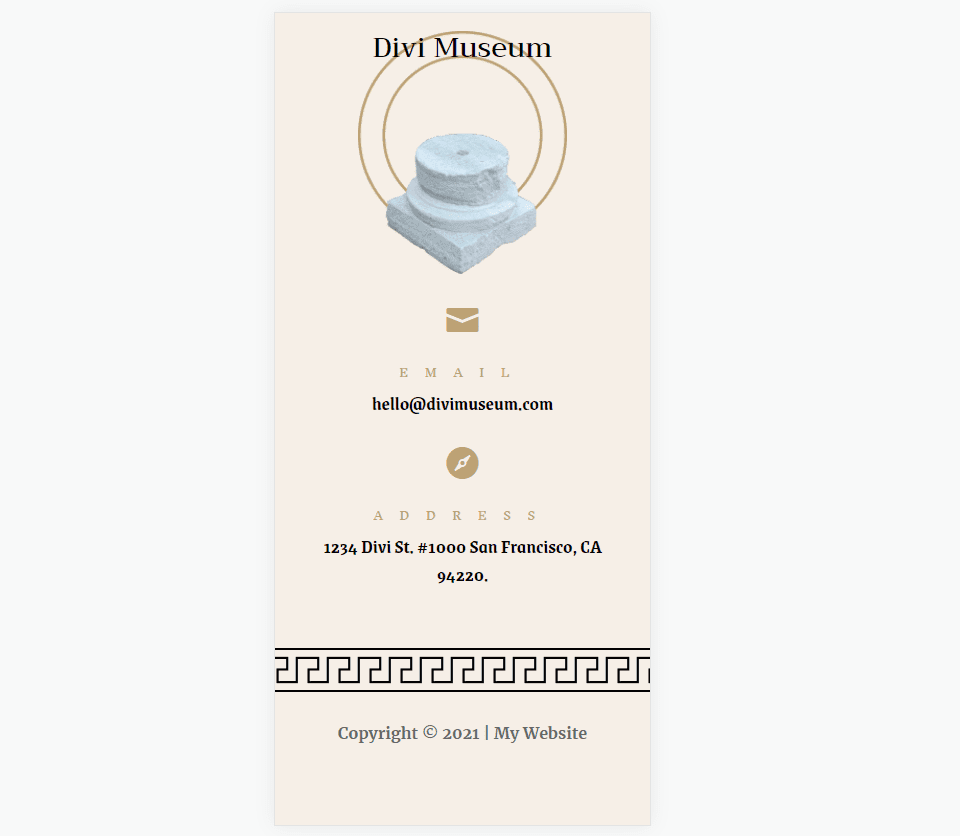 Divi Copyright Footer Mobile