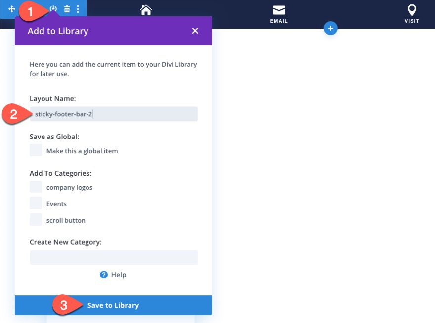 divi mobile sticky footer bars