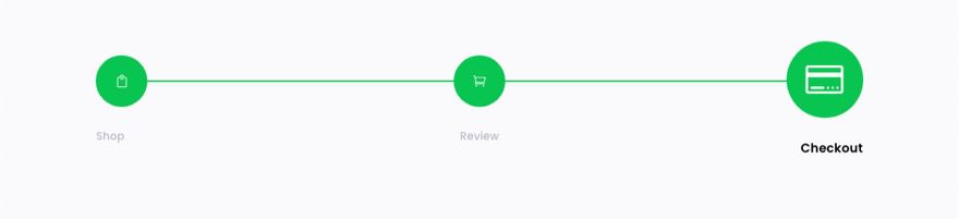 checkout process navigation menu in Divi