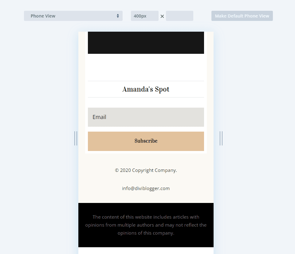 Mobile Static Disclaimer