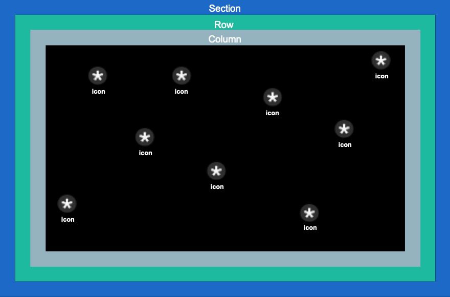 divi scroll animated icons section background