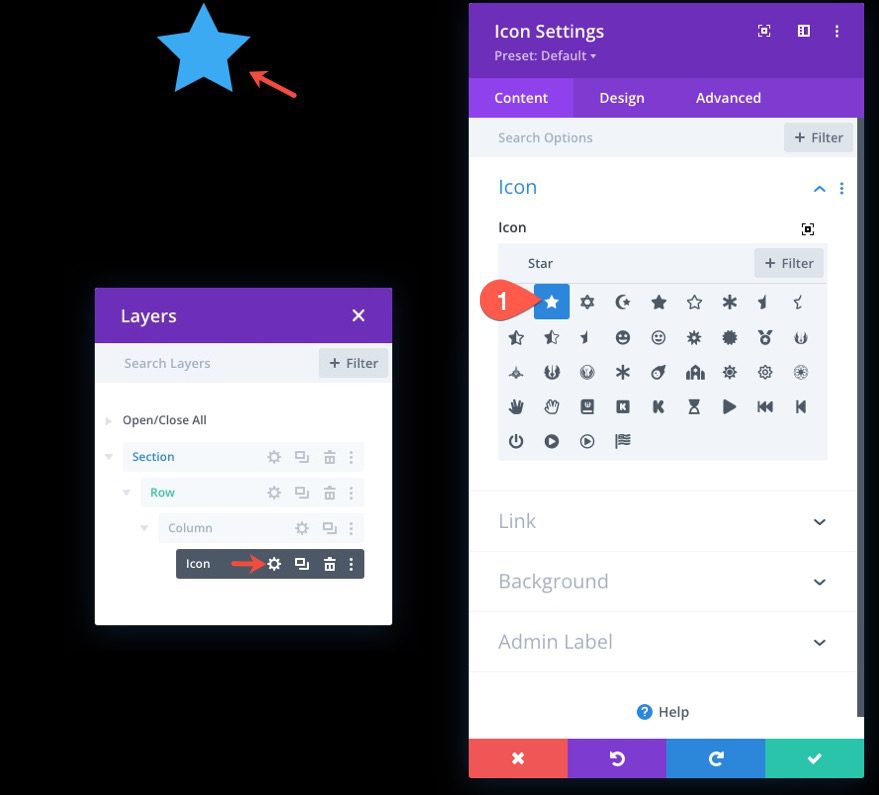 divi scroll animated icons section background