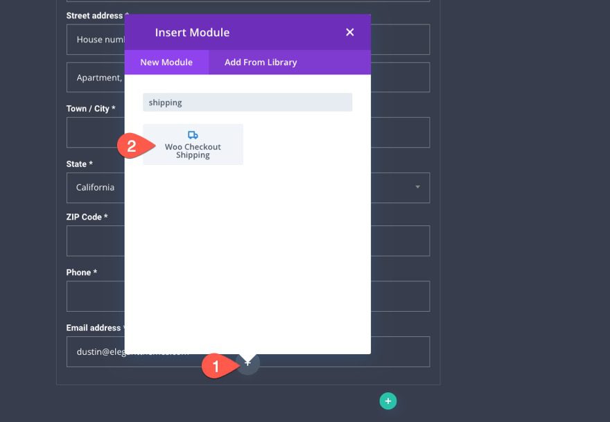 woocommerce checkout page template for Divi