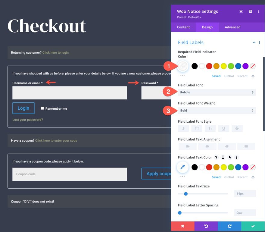 woocommerce checkout page template for Divi