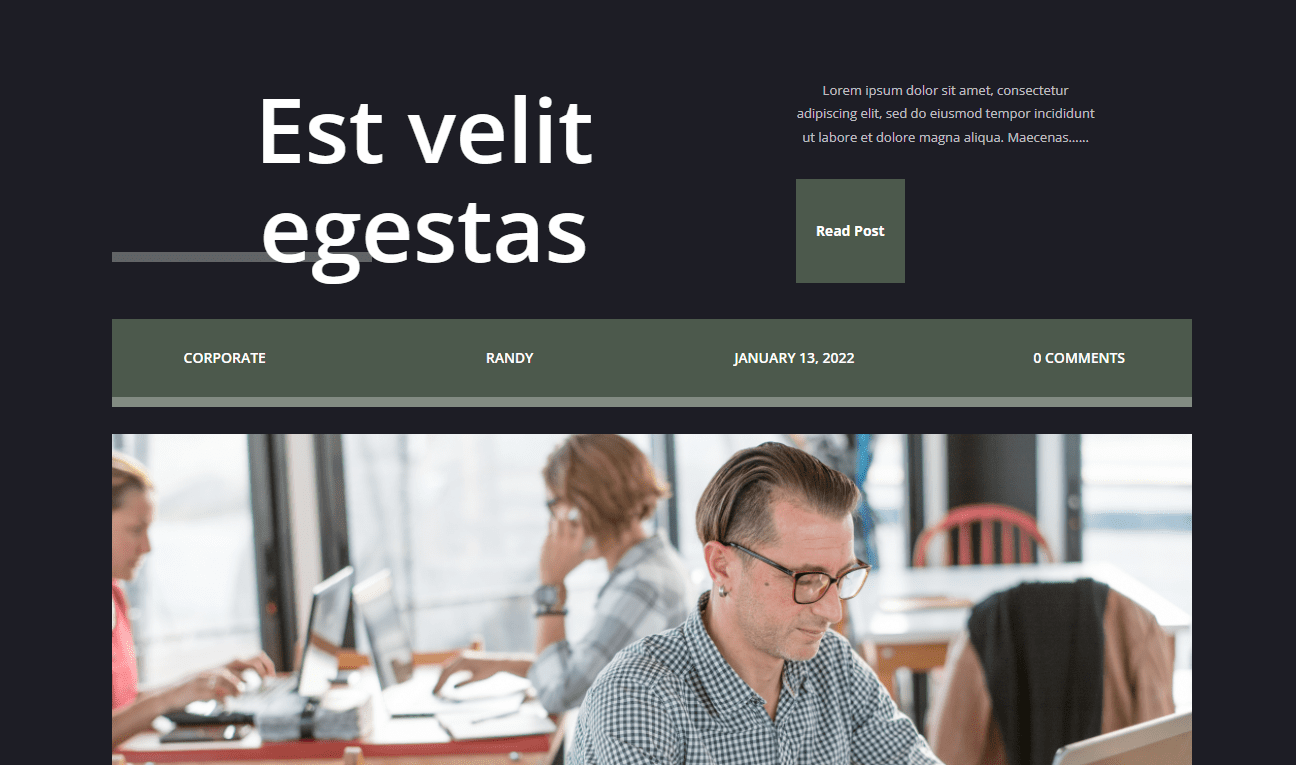 Blog Post Template with Metadata on Desktop
