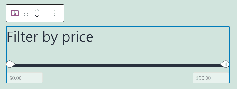 The Filter by Price block in WooCommerce