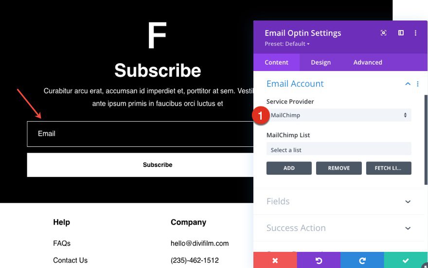 divi film lab header footer