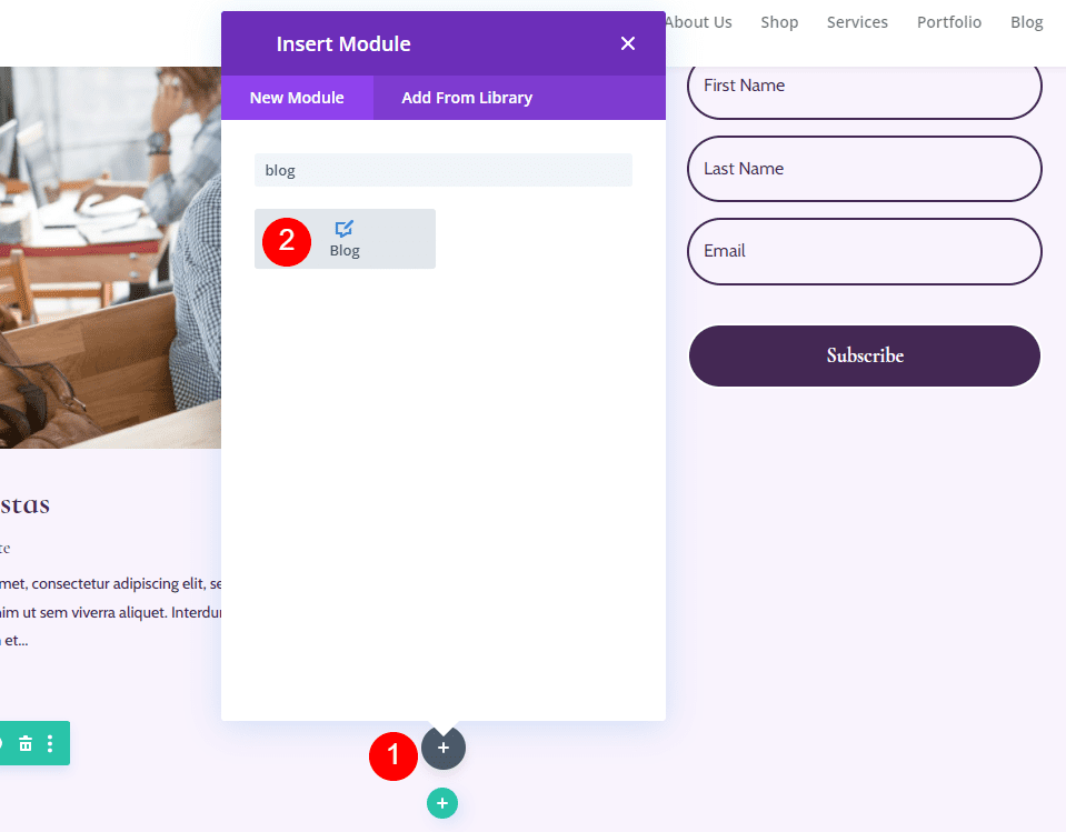 Add a Blog Module to Your Row