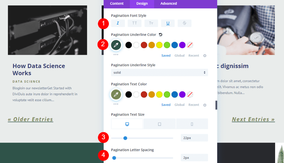 Pagination Text Styling Alternatives