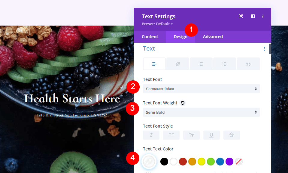 Style the Address Text Module