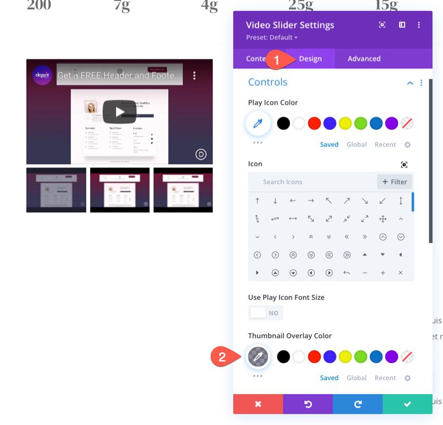divi sticky video slider