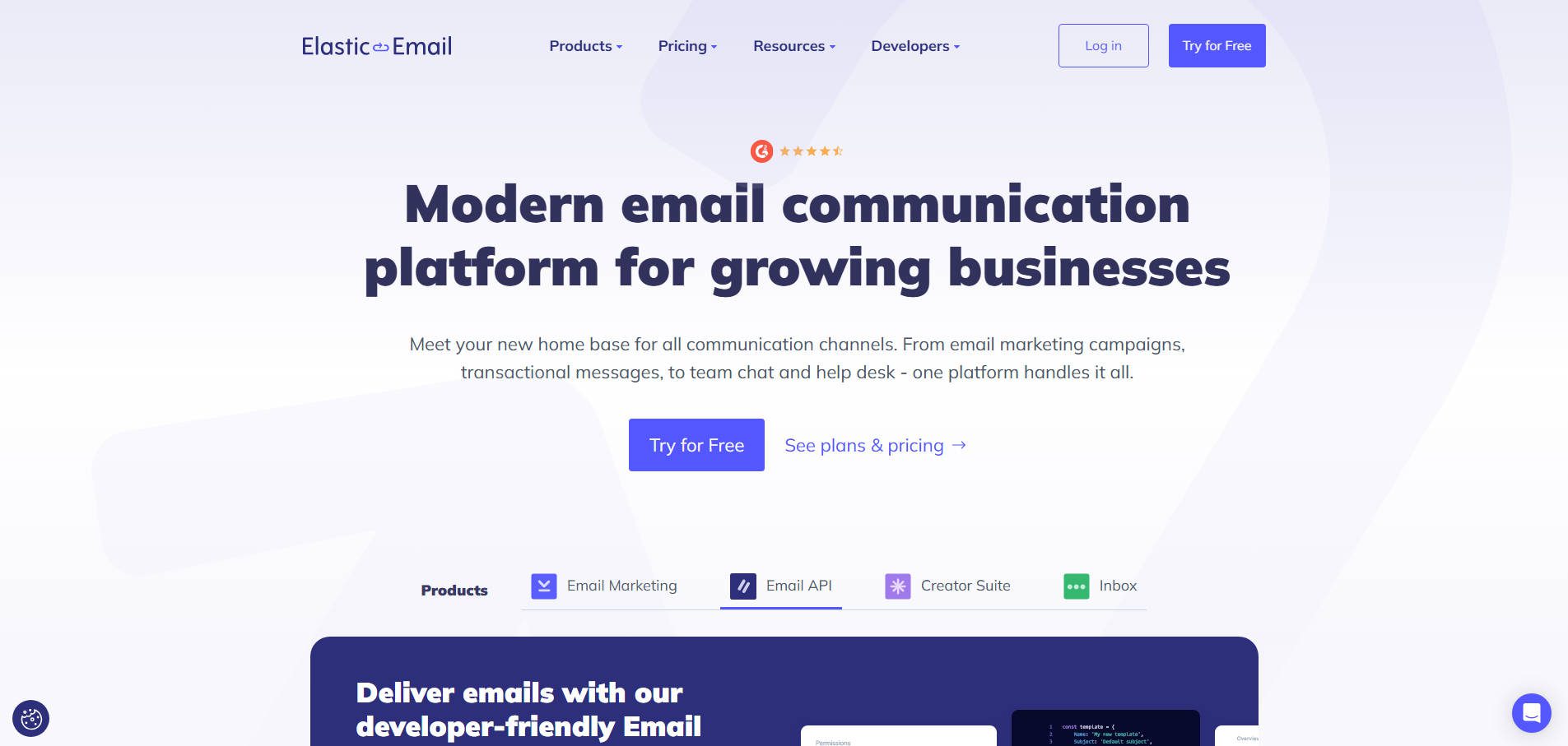 Elastic Email Homepage - Jan 2026