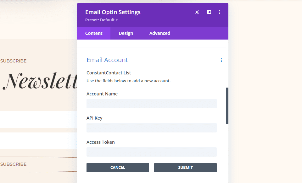 Setting up an Email Account