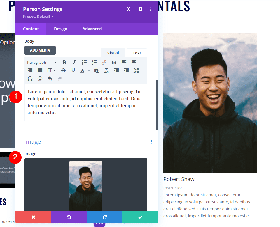 Style the Person Module