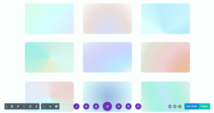 Divi open pastel gradients