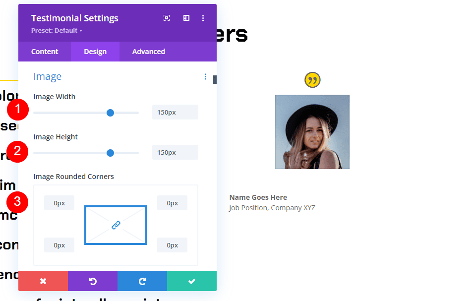 Testimonial Module Settings