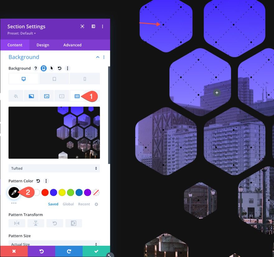divi background masks and patterns hero section