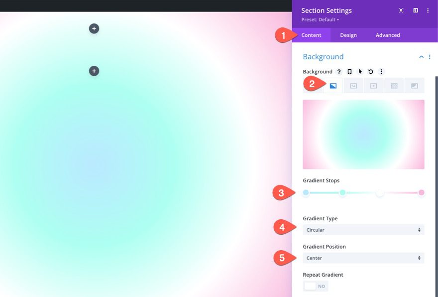 divi background design with two layers of gradients masks and patterns