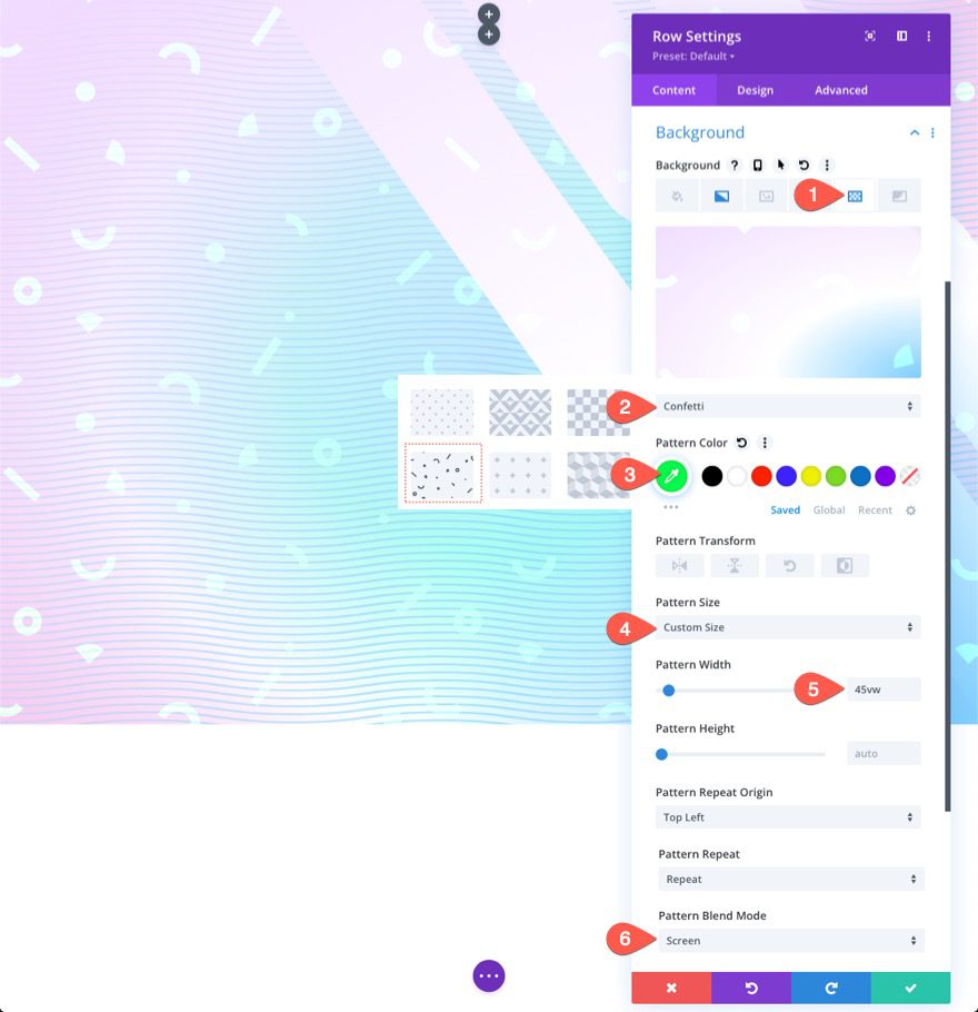 divi background design with two layers of gradients masks and patterns