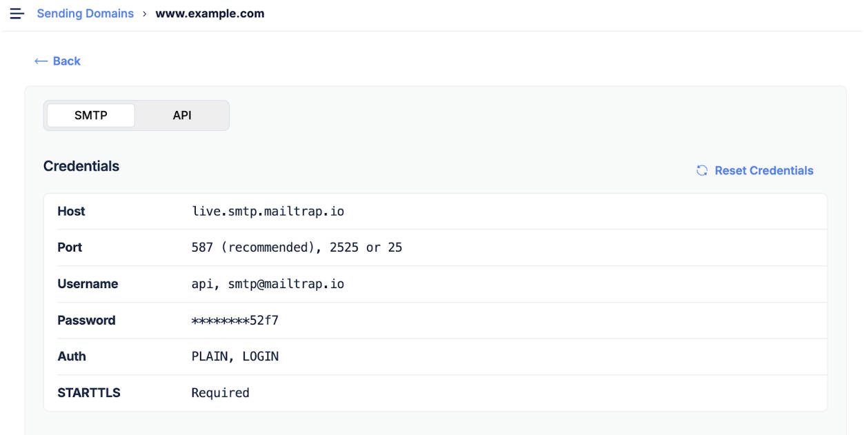 Mailtrap SMTP Setup - Step 5