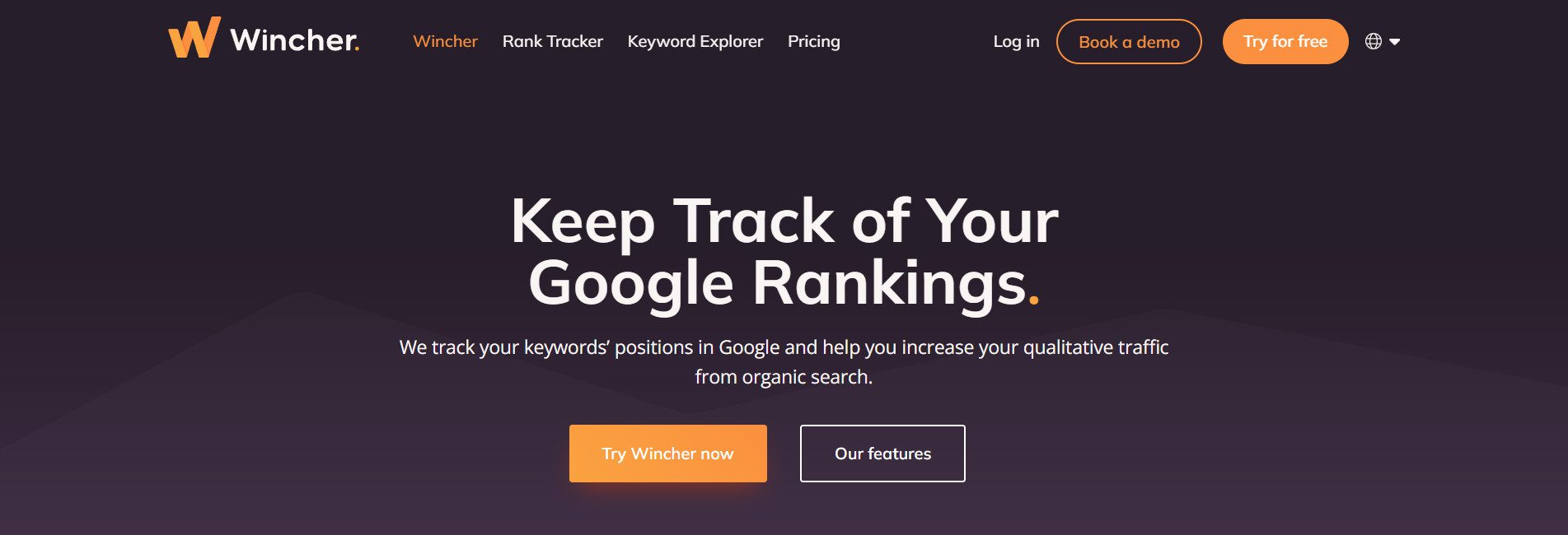 Wincher - Homepage - July 2024