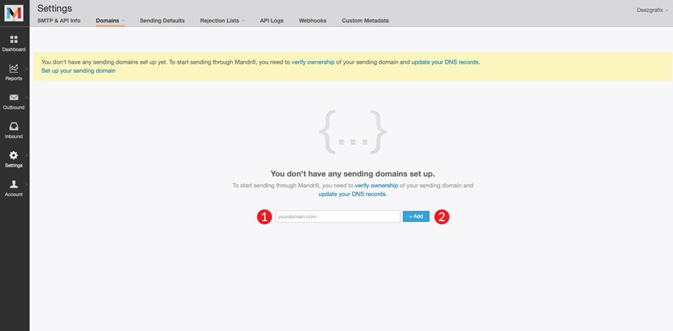 Add a domain to Mandrill