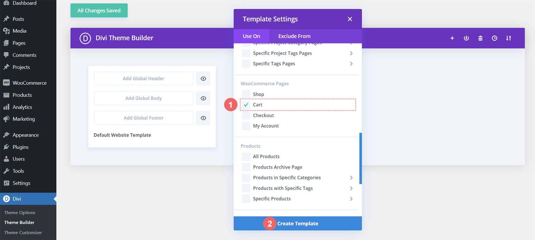 Finish Create Cart Template