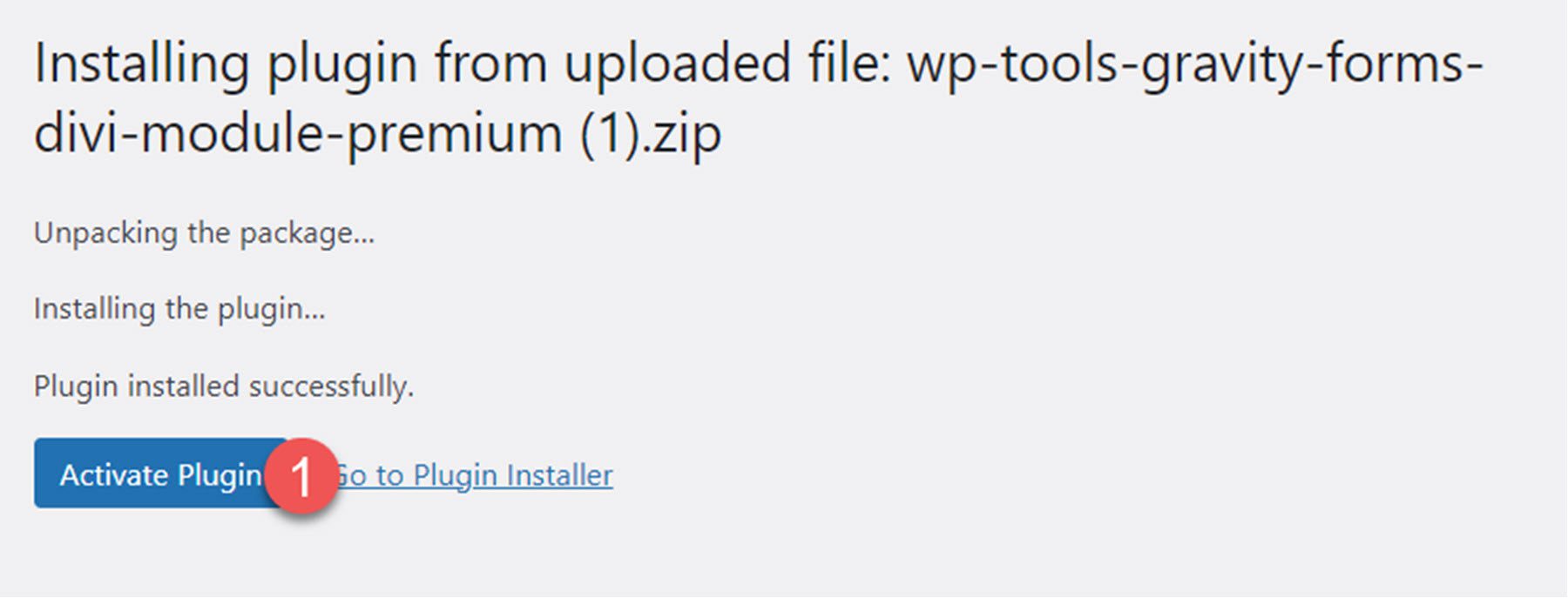 Divi Plugin Highlight Divi Gravity Forms Activate