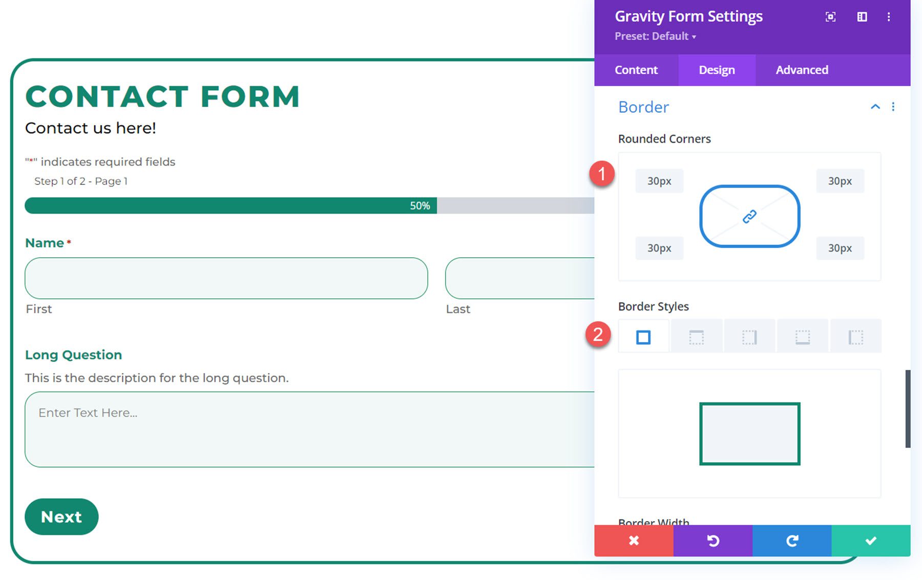 Divi Plugin Highlight Divi Gravity Forms Border