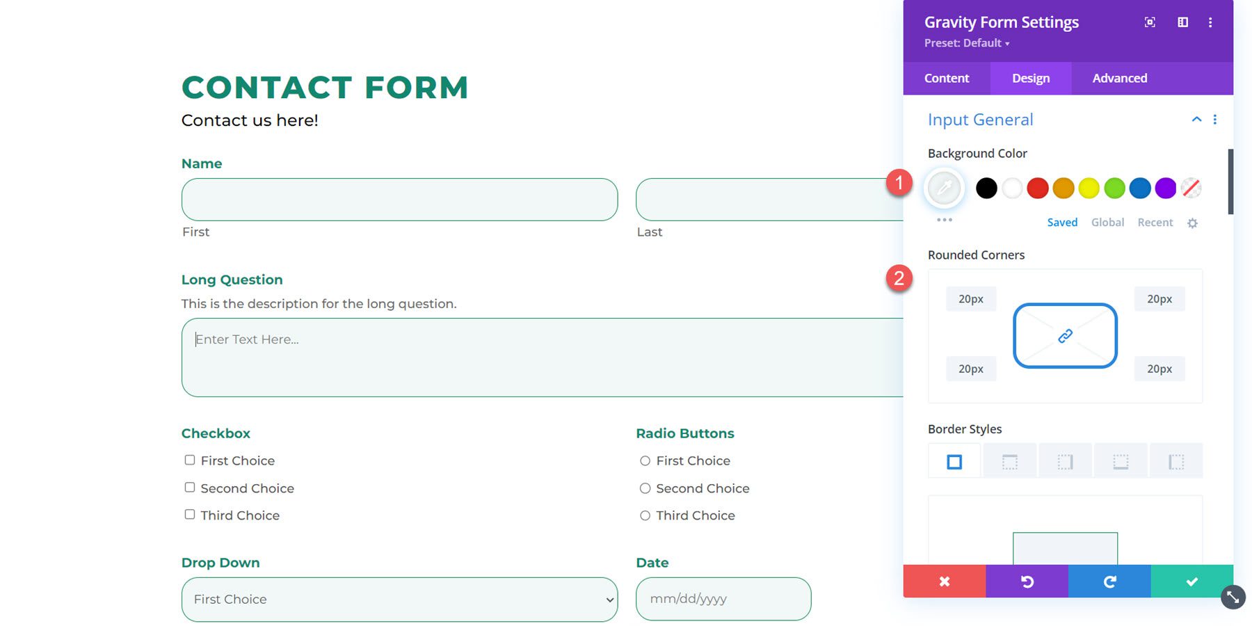 Divi Plugin Highlight Divi Gravity Forms Input General