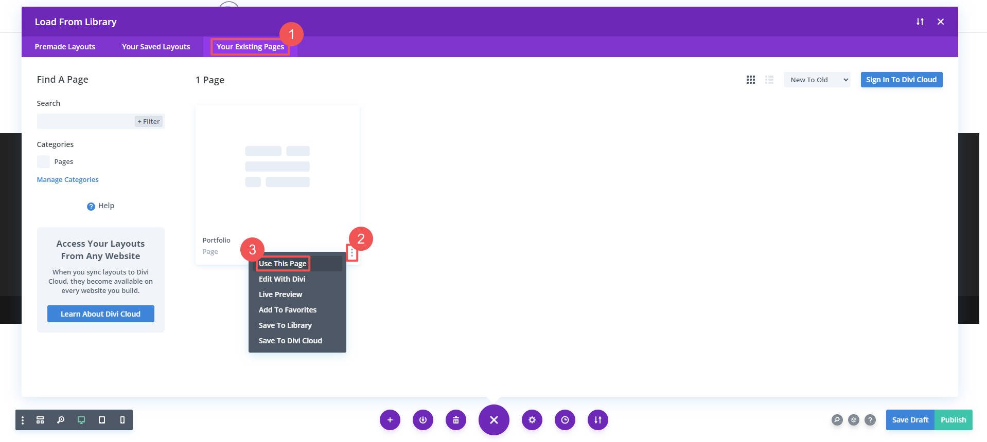 Duplicate a Page Design with Divi - Steps 3-5