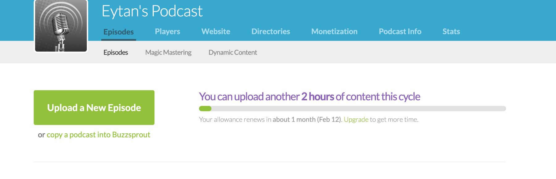 Buzzsprout home page