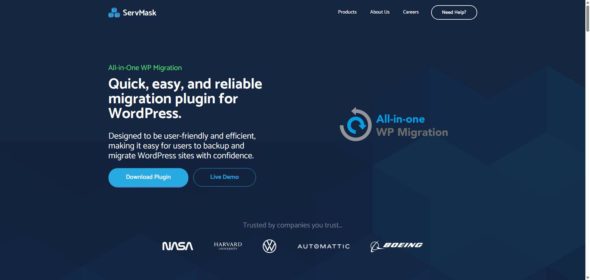 ServMask All In One Migration - Homepage - May 2025