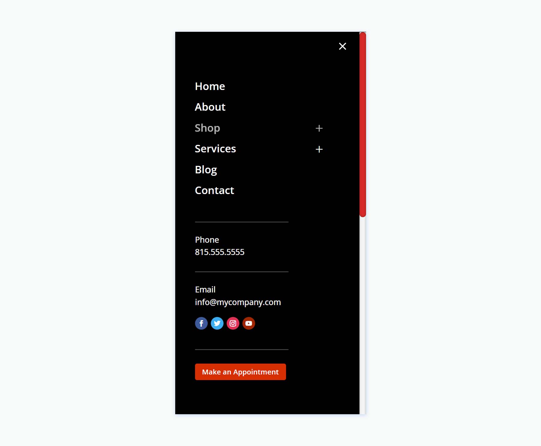 Fullscreen Overlay Header v3 - Mobile