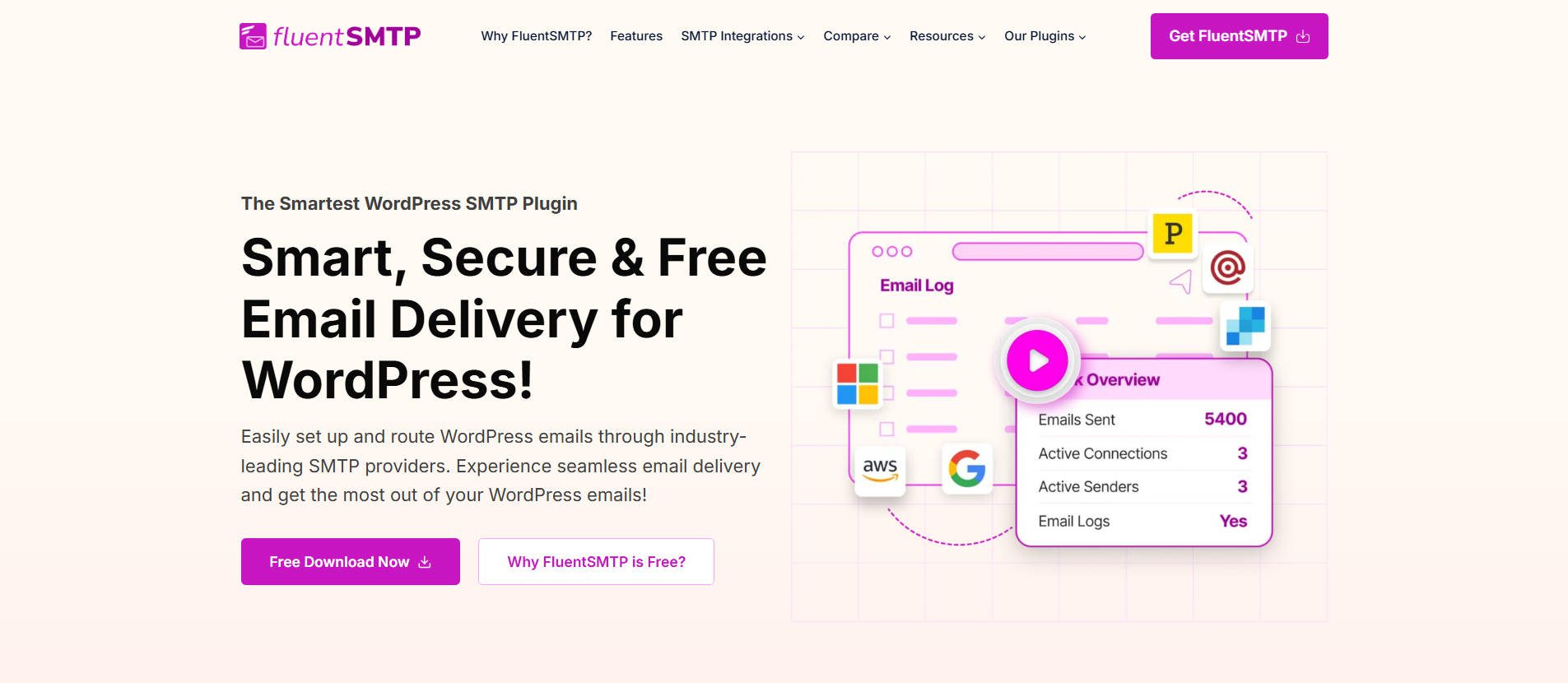 FluentSMTP Homepage - Jan 2026