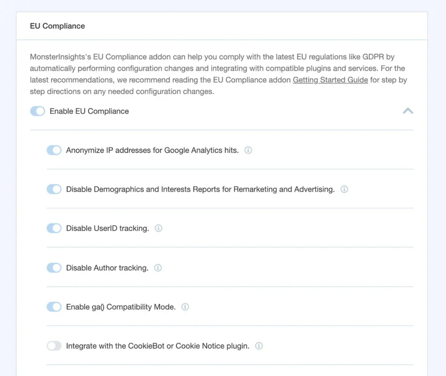 MonsterInights EU Compliance addon